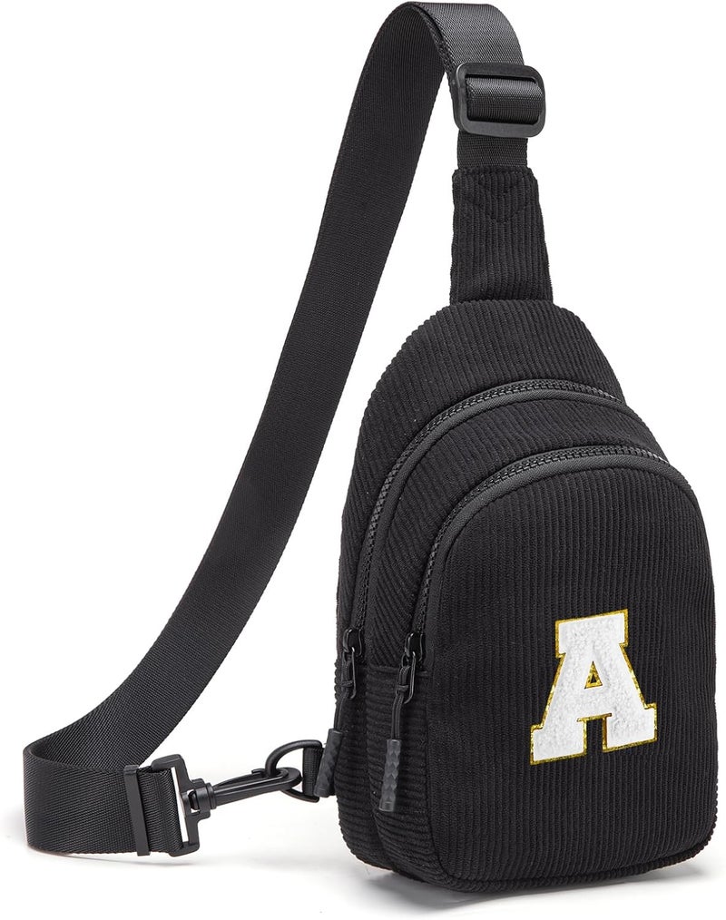 Viverte Small Corduroy Sling Bag Initial Crossbody Bag Fanny Pack for Girls Personalized Birthday Gifts for Teen Girls Gifts - Image 1